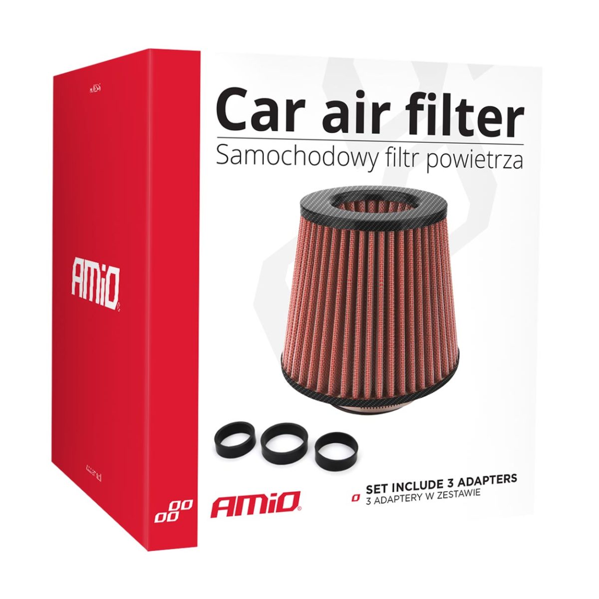 Filtru De Aer Conic Carbon Cu 3 Adaptoare