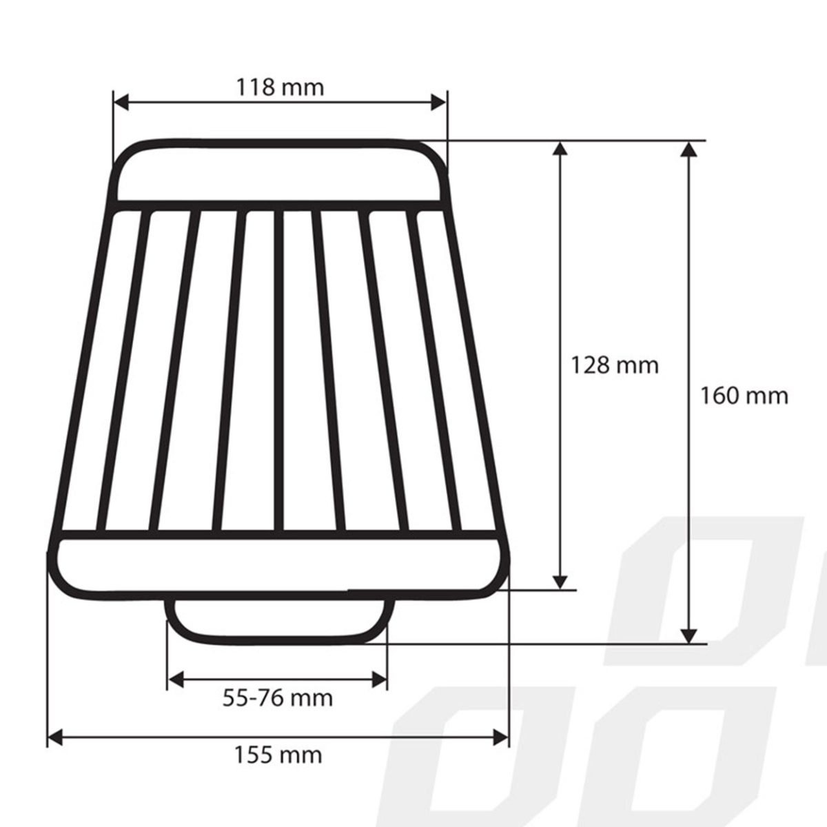 Filtru De Aer Conic Carbon Cu 3 Adaptoare