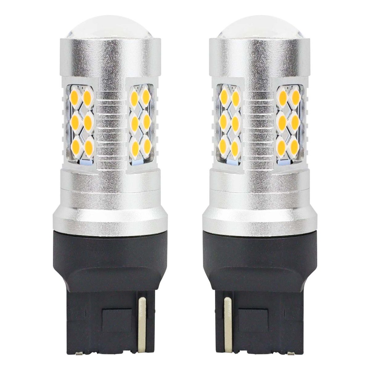 Set Becuri Auto Cu Led Canbus, 3030, 24Smd, Compatibil T20, 7440, Wy21W, Portocaliu, 12V / 24V, Destinat Competitiilor Auto Sau Off-Road