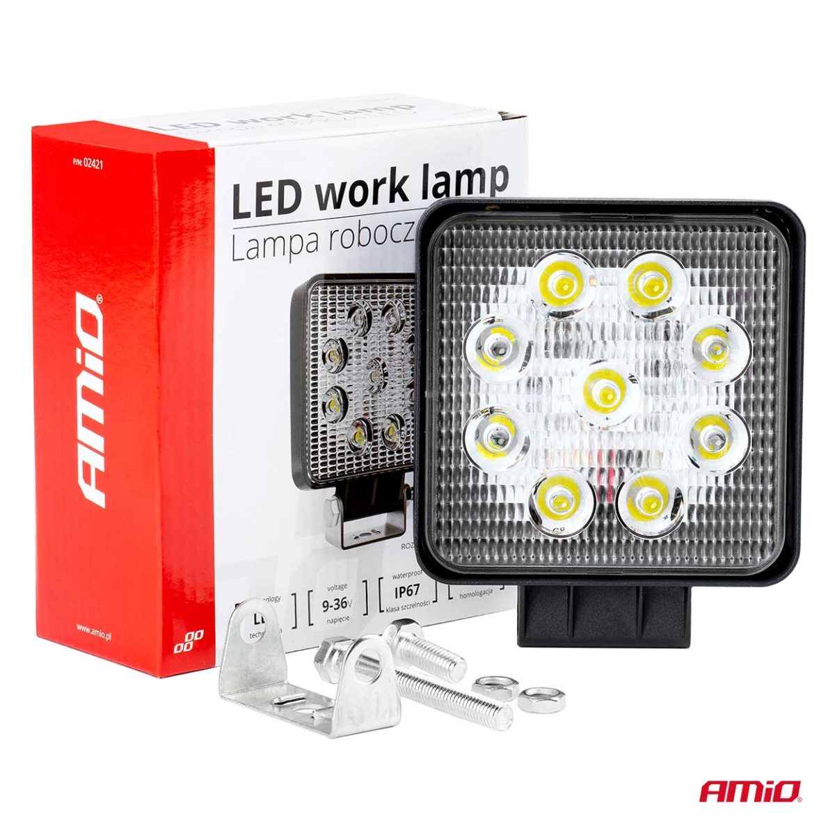 Proiector Led Pentru Off-Road, Atv, Ssv, Culoare 6500K, Led Flood,, Tensiune 9 - 36V, Dimensiune, 110 X 110 Mm