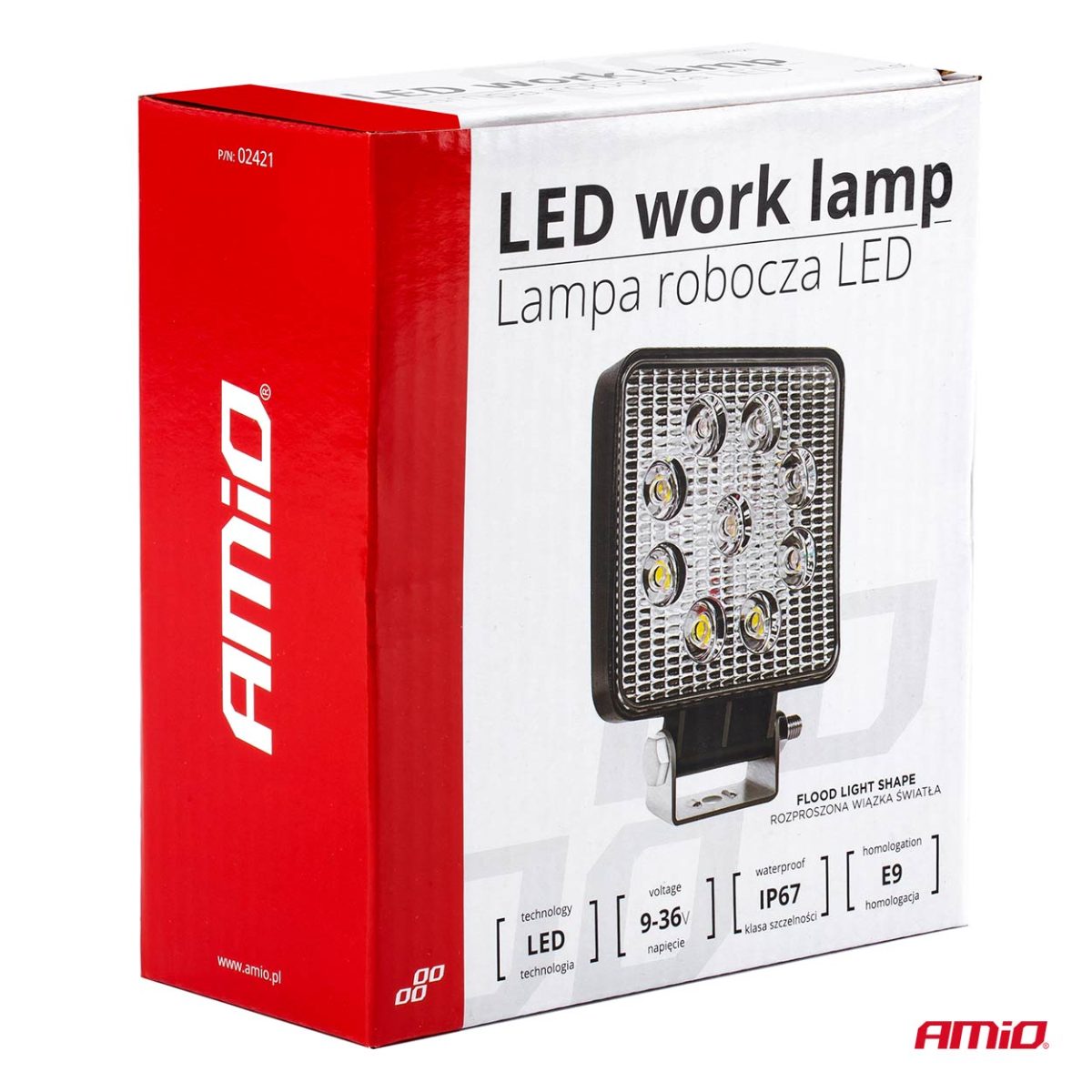 Proiector Led Pentru Off-Road, Atv, Ssv, Culoare 6500K, Led Flood,, Tensiune 9 - 36V, Dimensiune, 110 X 110 Mm