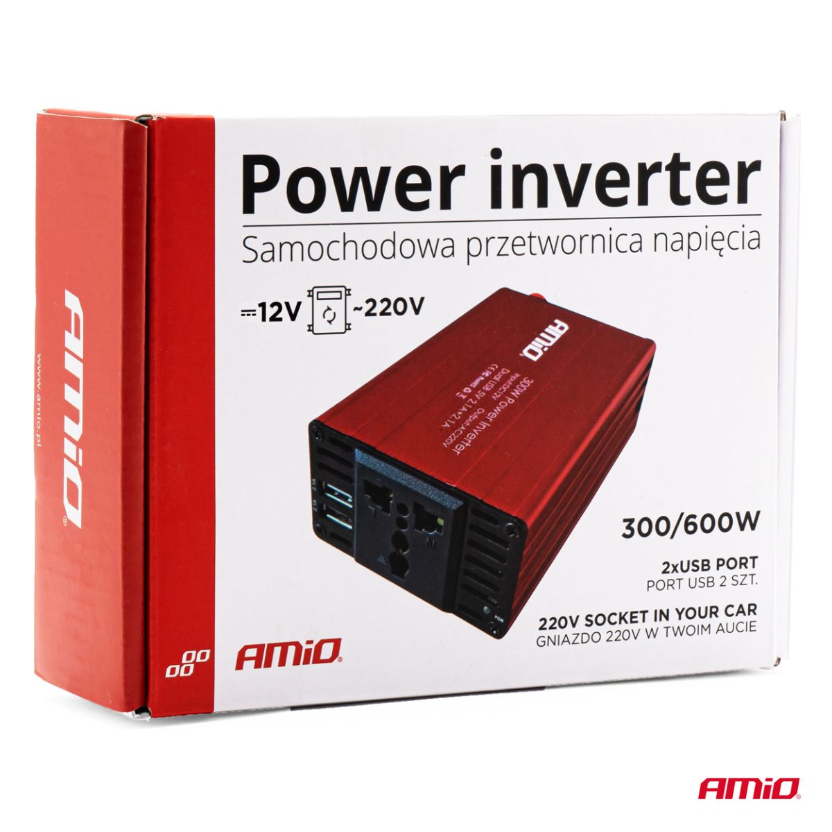 Convertor De Tensiune 12V -&Gt; 220V, 300W/600W, 2 X Usb 5V