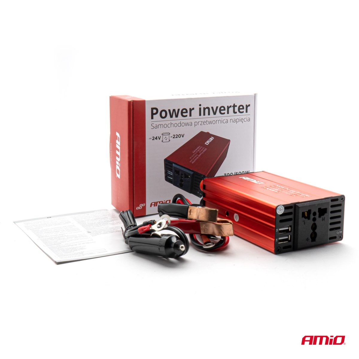 Convertor De Tensiune 24V -&Gt; 230V, 300W/600W, 2 X Usb 5V