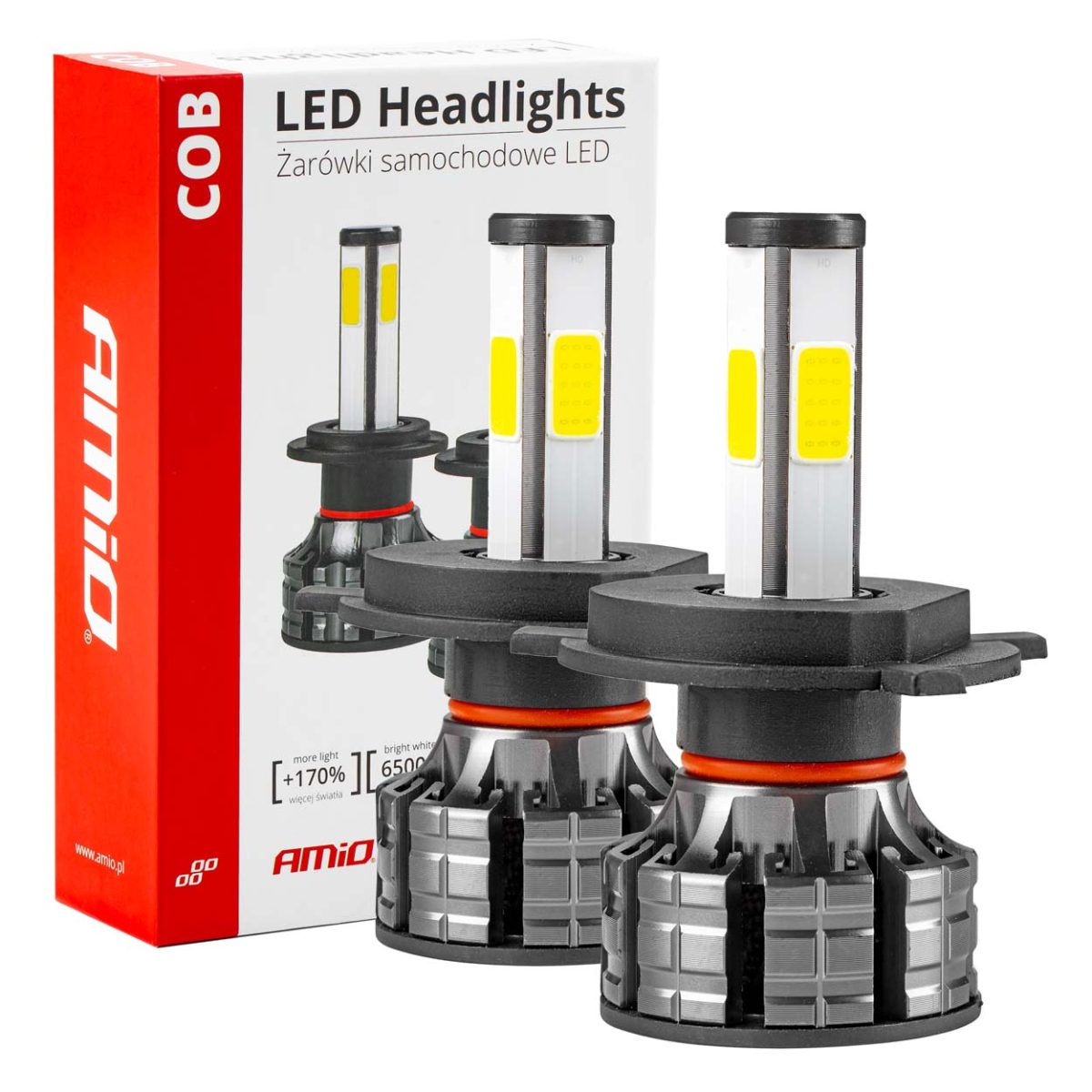 Instalatie Led Cob 2Side Amio, Compatibil H4, Destinat Competitiilor Auto Sau Off-Road