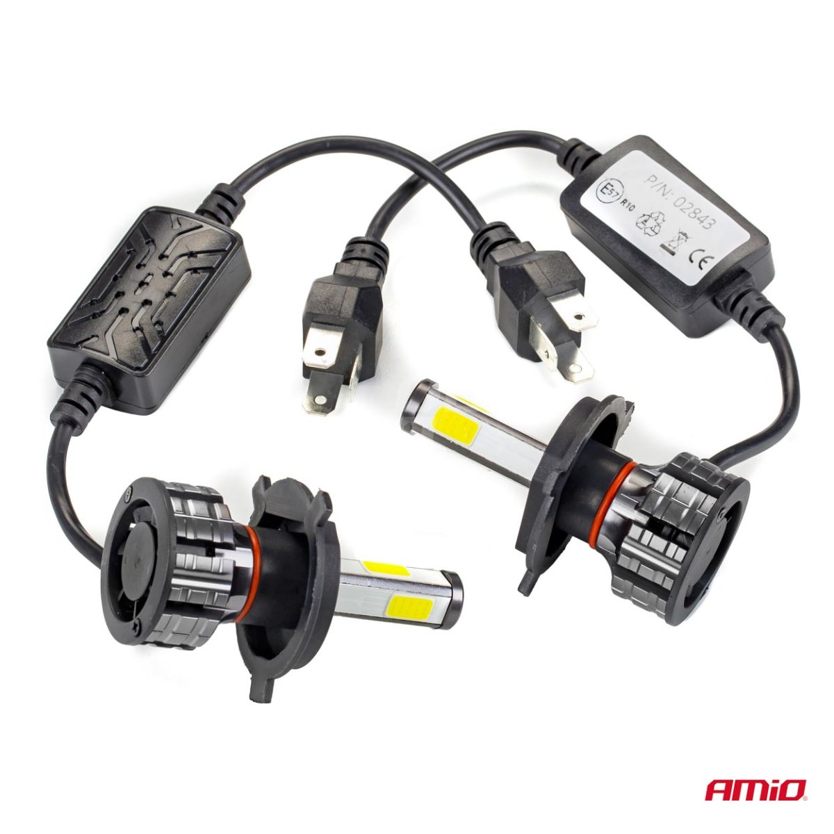 Instalatie Led Cob 2Side Amio, Compatibil H4, Destinat Competitiilor Auto Sau Off-Road