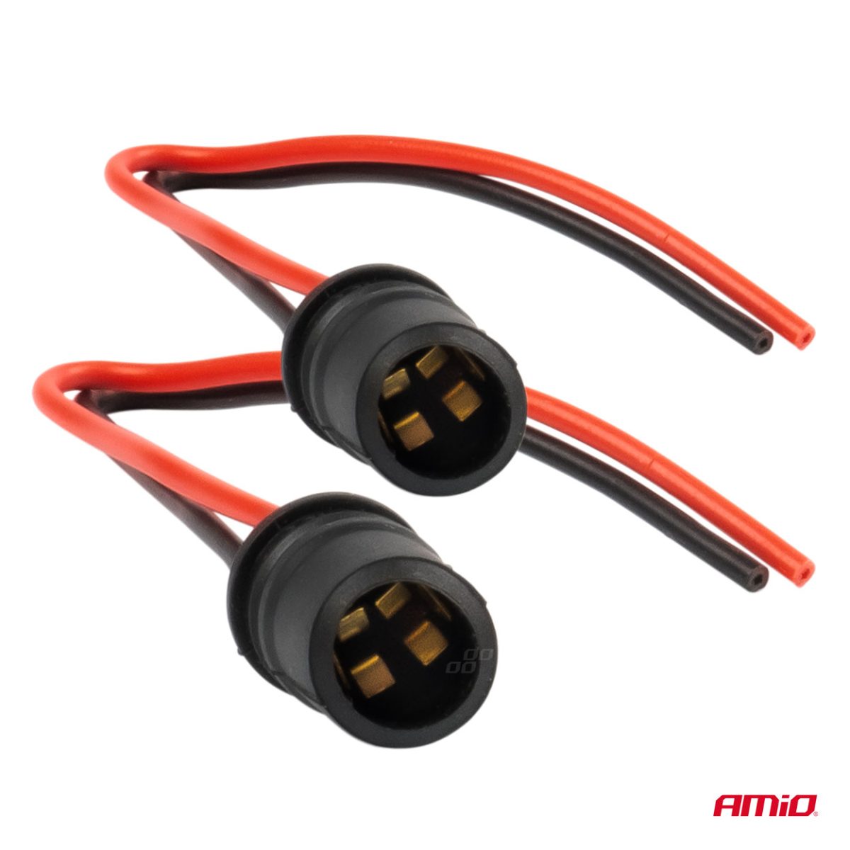 Set 2 Socluri Bec T10, W5W, W3W, Cu Mufe Din Cauciuc Si Cabluri Siliconate