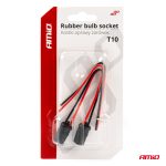 Set 2 socluri bec T10, W5W, W3W, cu mufe din cauciuc si cabluri siliconate - imagine 3