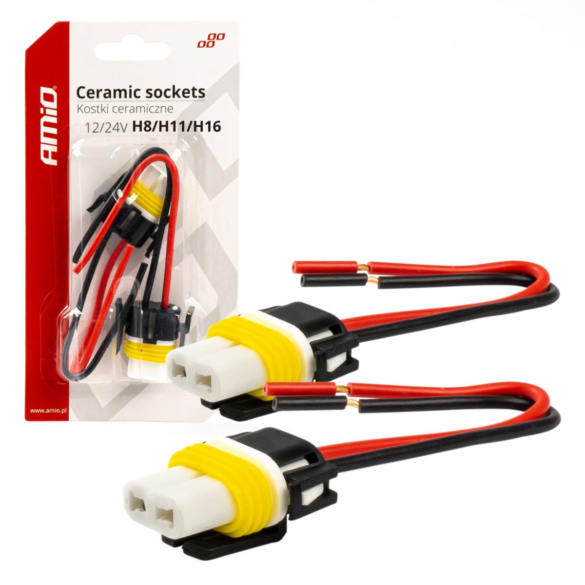 Set 2 Mufe Ceramice Drepte, Soclu H8, H11, H16, Rezistente Termic