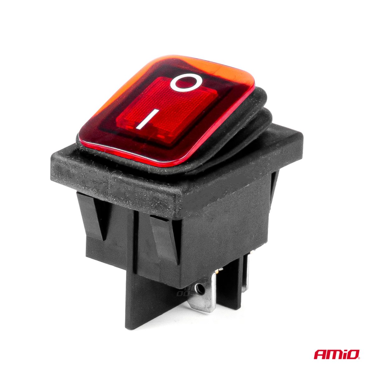 Intrerupator On/Off, 12/24V, Dreptunghiular, Waterproof, Iluminat Culoare Rosu, Destinatie Auto, Utilitare, Off-Road, Atv, Ssv, Quad
