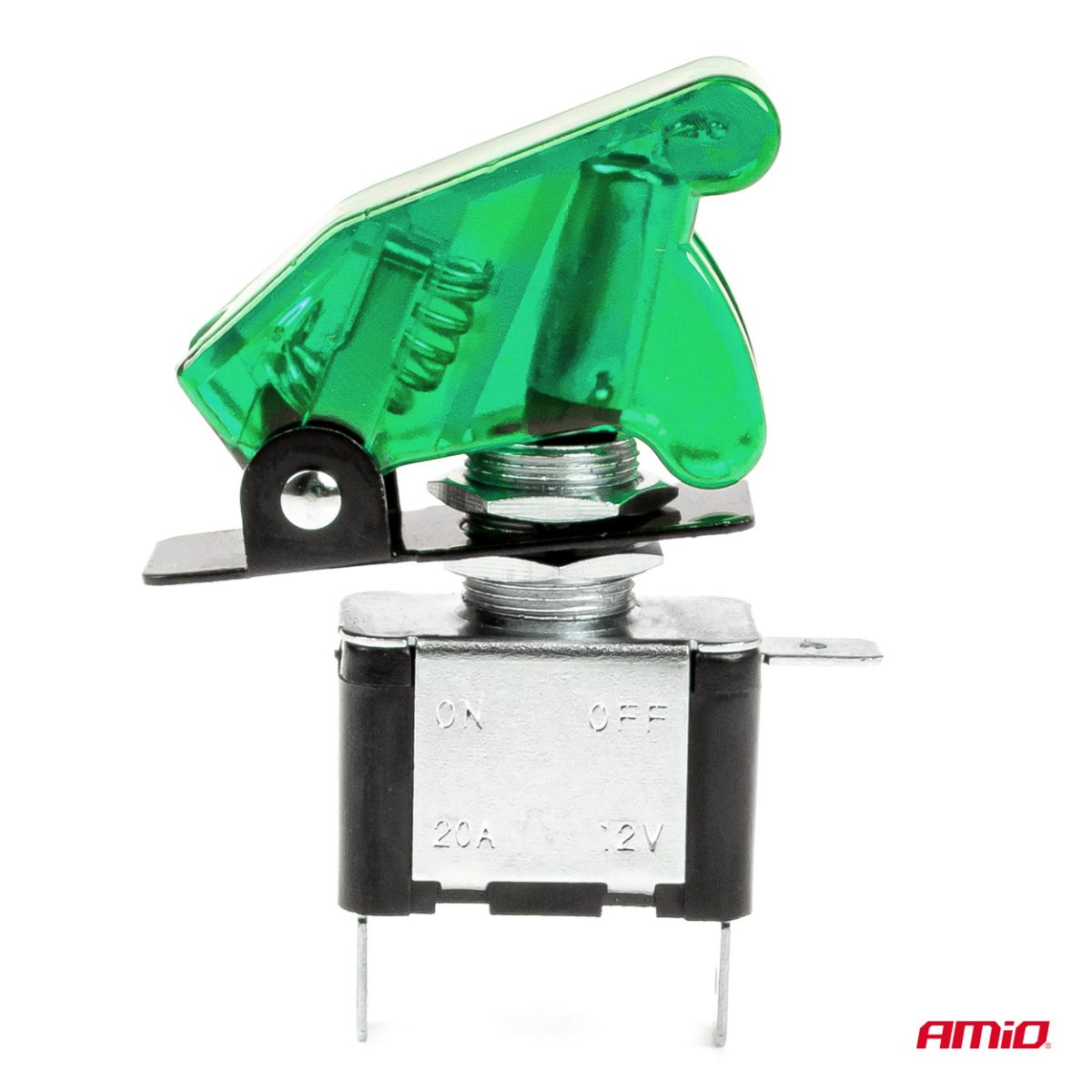 Comutator Iluminat (Intrerupator) Cu Protectie, Destinatie Auto, Moto, Atv, Ssv, Off-Road, Model &Quot;Top Gun&Quot;, Tensiune 12V - 24V, Culoare Verde