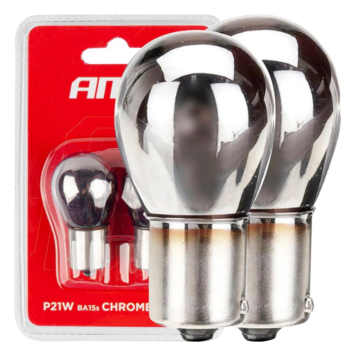 Set 2 Becuri Cu Halogen, Cromate, Soclu P21W, Ba15S, Alimentare 12V