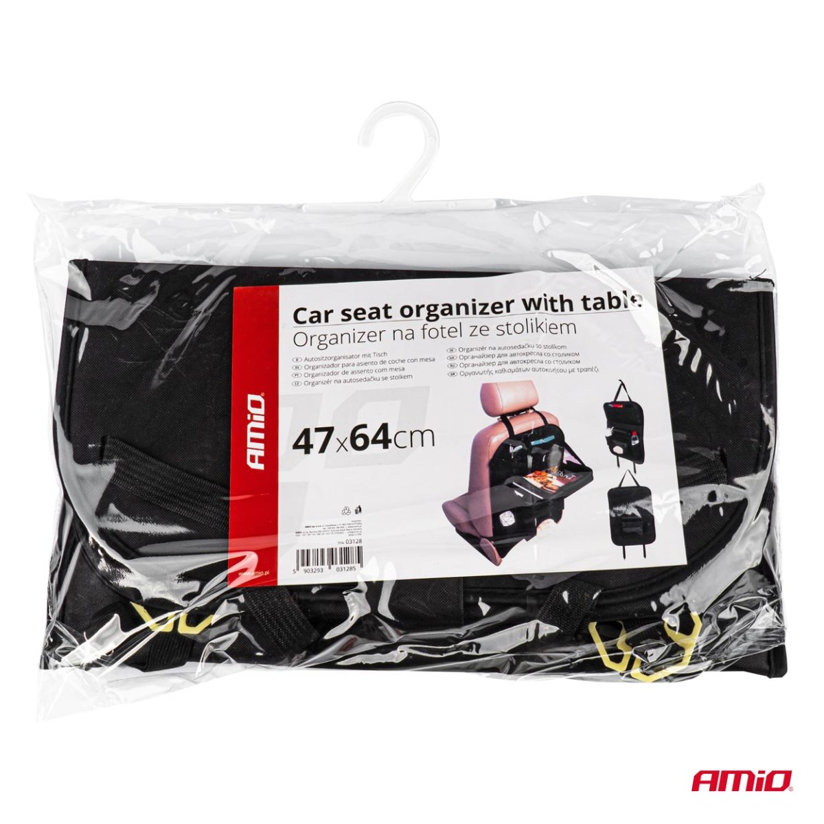 Organizator Auto Cu Masa Rabatabila, Montaj Pe Spatarul Scaunului
