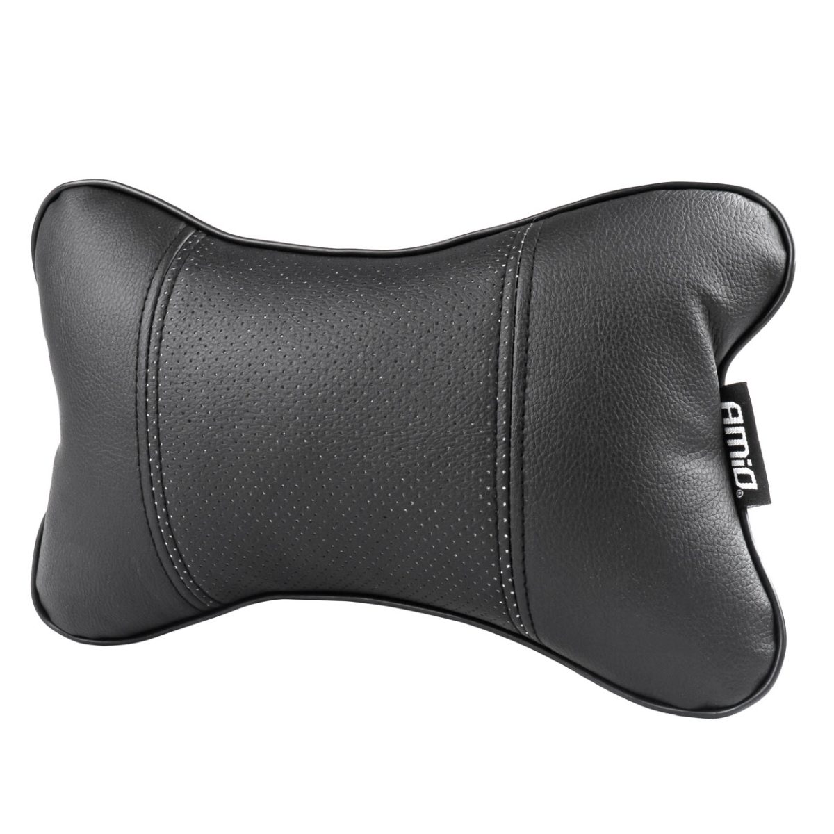 Set 2 Perne Pentru Tetiere Auto, Marca Amio, Pentru Sustinere Gat Din Piele Ecologica, Culoare Negru
