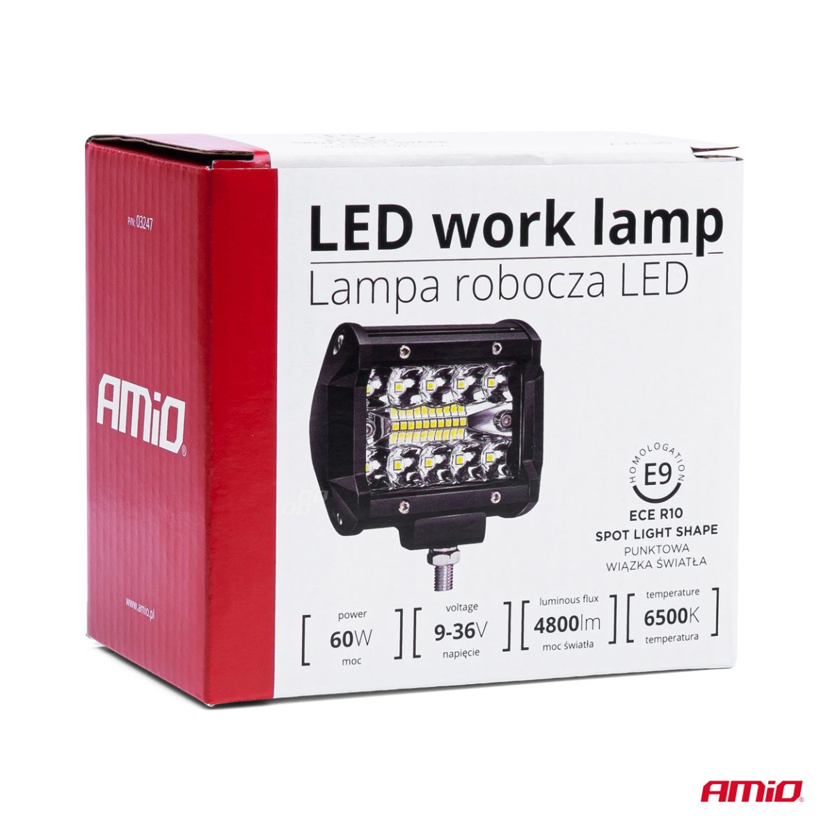 Proiector Led Pentru Off-Road, Atv, Ssv, Putere 60W, Culoare 6500K, Tensiune 9-36V, Dimensiuni 95 X 74 X 55 Mm