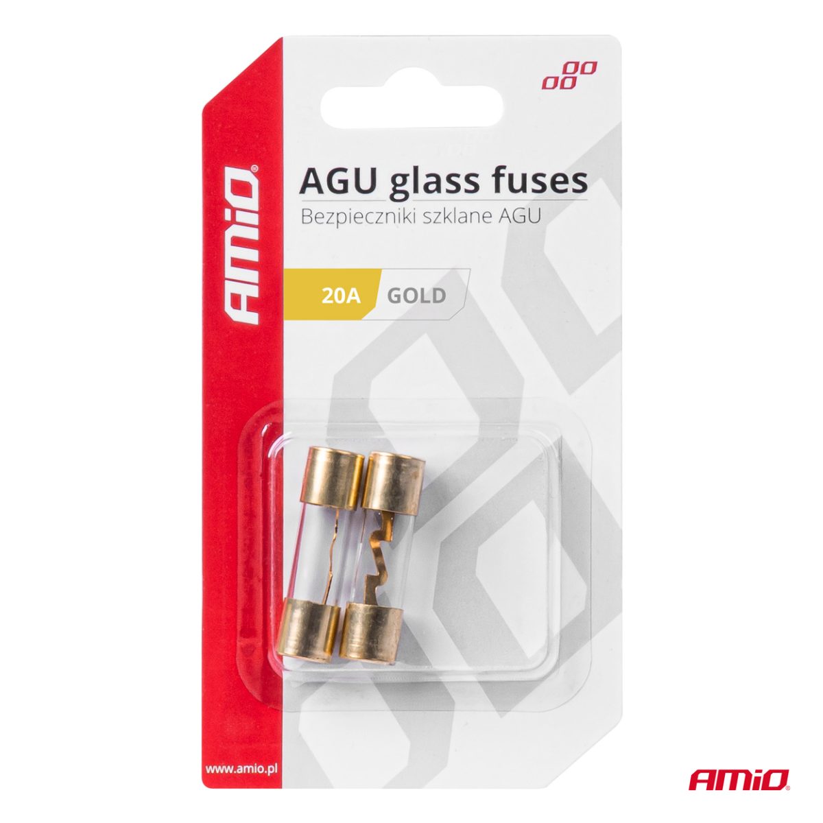 Set 2 Sigurante Din Sticla Tip Agu, Contacte Aurite, 20A
