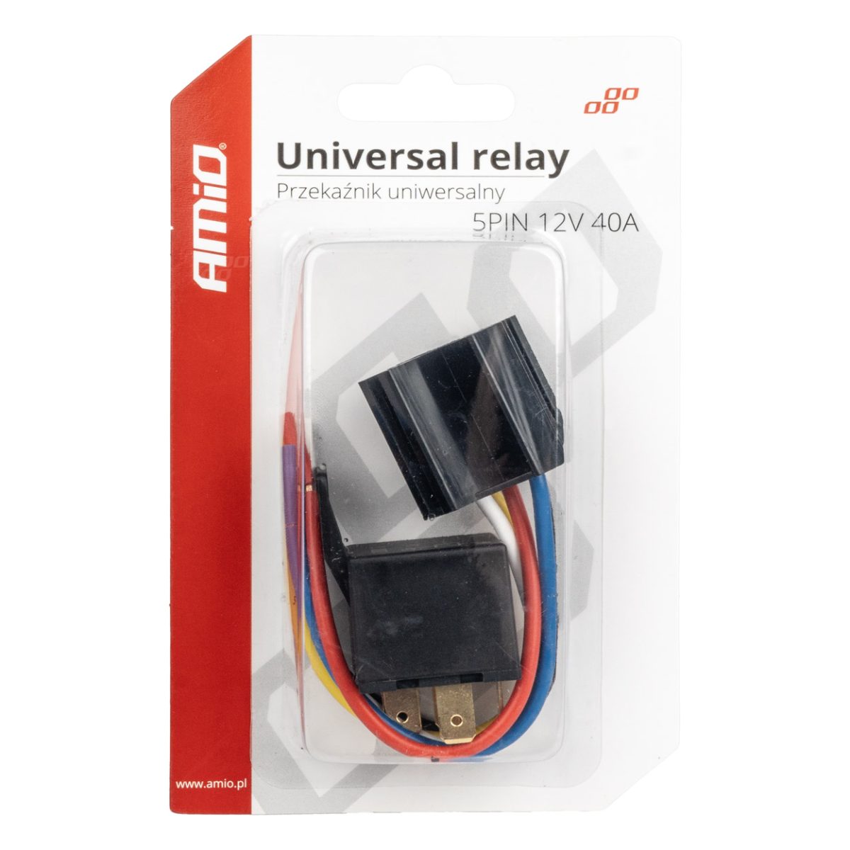 Releu Auto Cu 5 Pini, 12V, 40A + Mufa Releu Cu Cabluri
