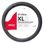 Husa volan din Piele Naturala, culoare Neagra, marime XL (volan 41-43cm), AVX-AM03548 - imagine 3