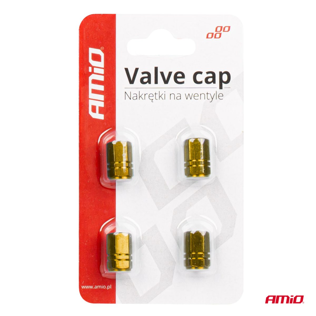 Set 4 Capacele Auto Pentru Ventil, Din Aluminiu, Model Hexagon, Culoare Galben