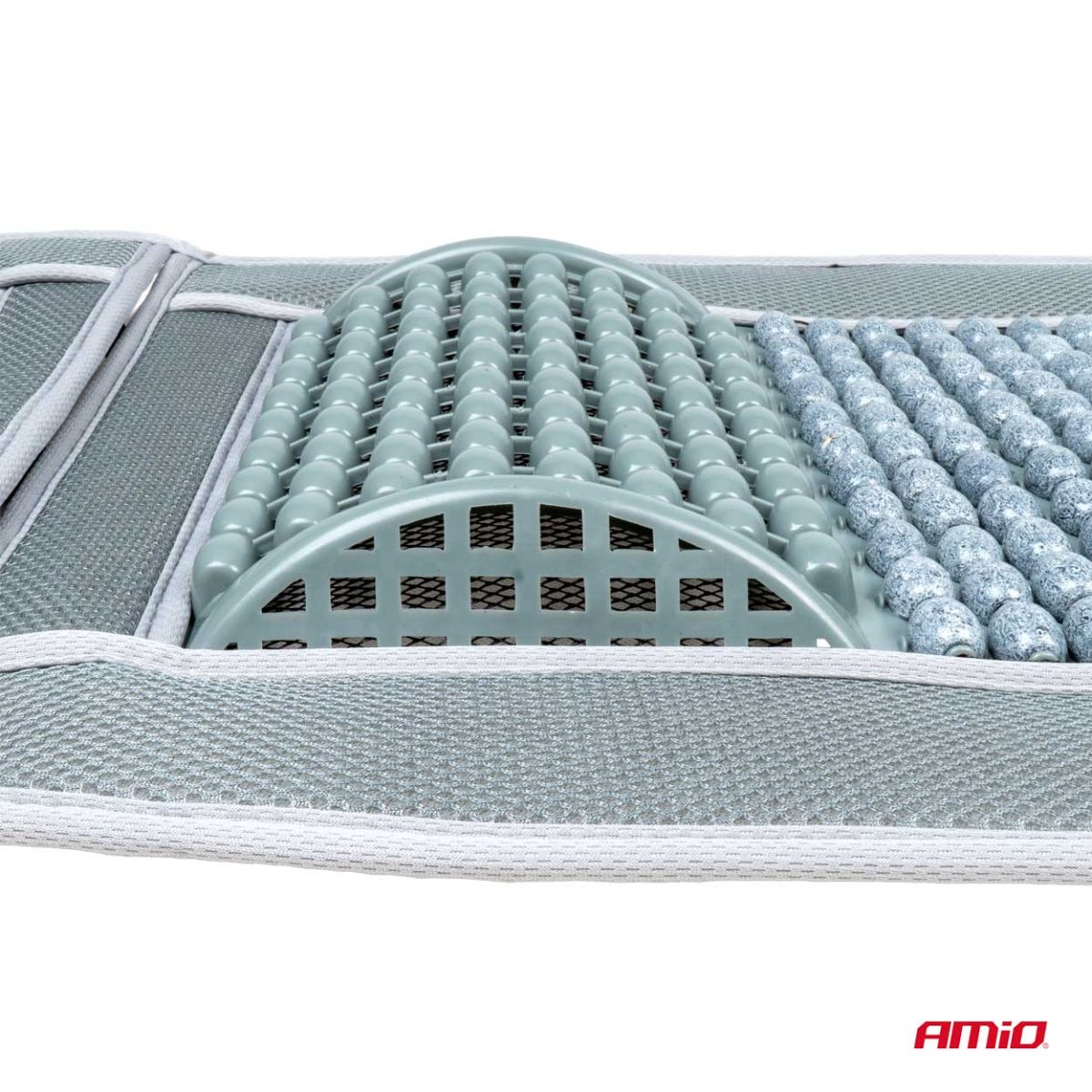 Husa Scaun Auto Cu Bile De Masaj Si Suport Lombar, Dimensiuni 97 X 44 Cm, Culoare Gri