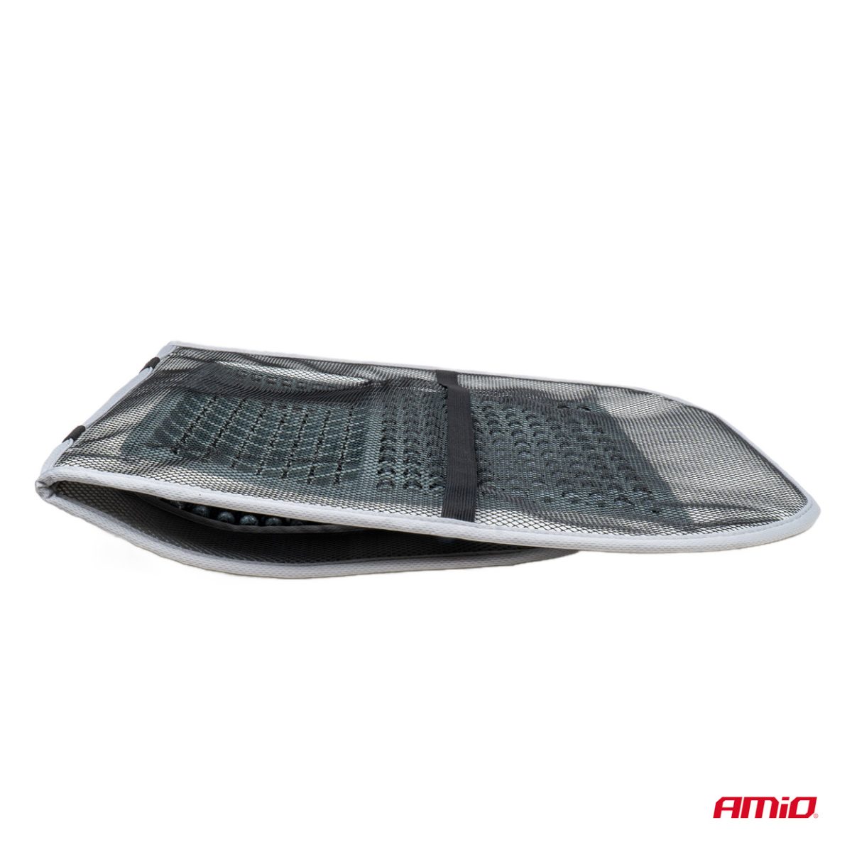 Husa Scaun Auto Cu Bile De Masaj Si Suport Lombar, Dimensiuni 97 X 44 Cm, Culoare Gri