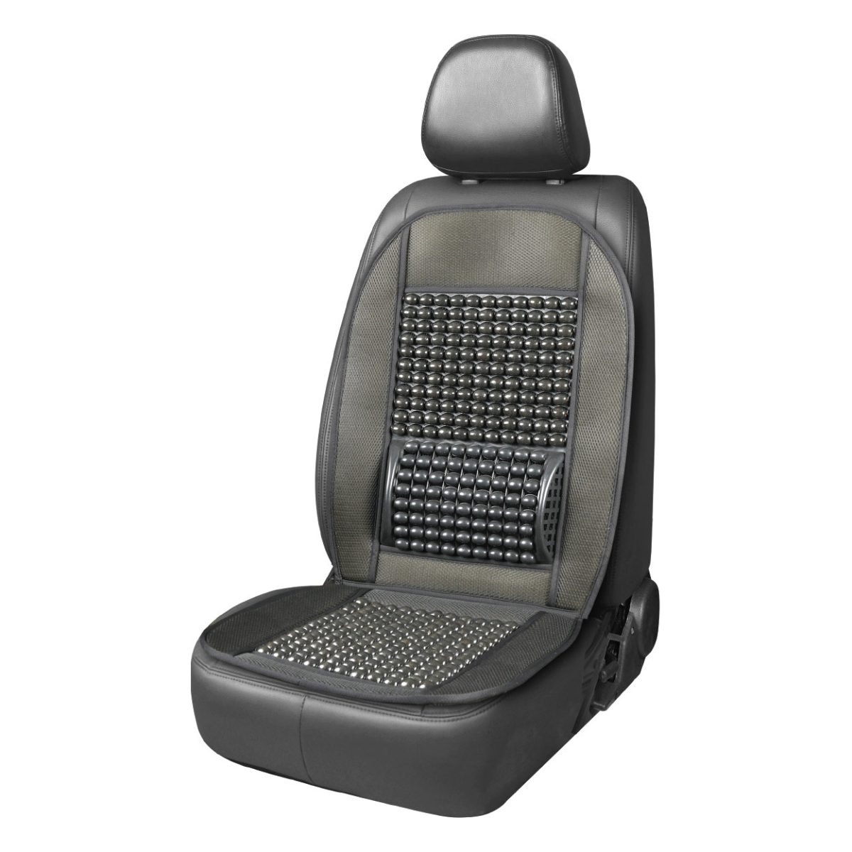 Husa Scaun Auto Cu Bile De Masaj Si Suport Lombar, Dimensiuni 97 X 44 Cm, Culoare Neagra
