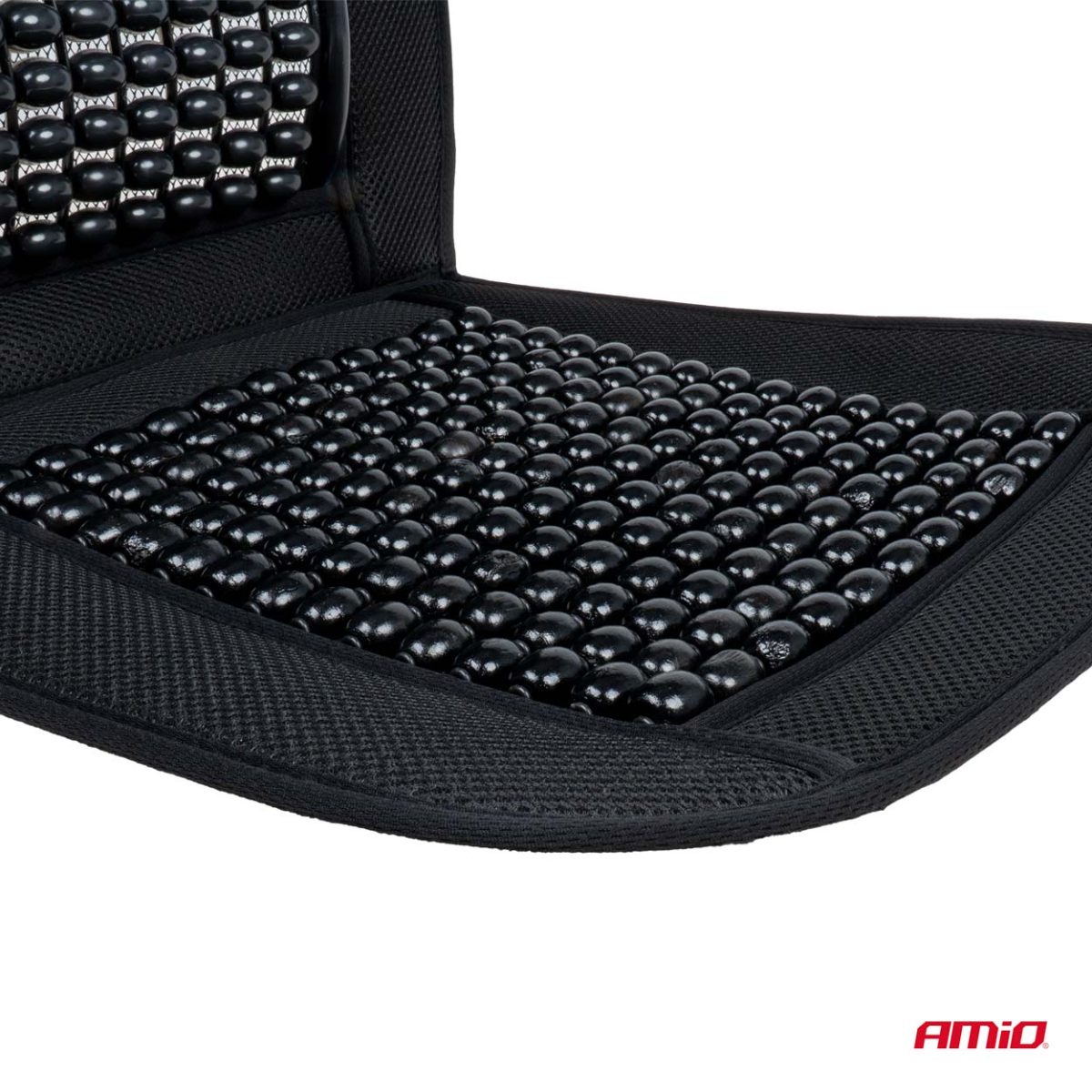 Husa Scaun Auto Cu Bile De Masaj Si Suport Lombar, Dimensiuni 97 X 44 Cm, Culoare Neagra
