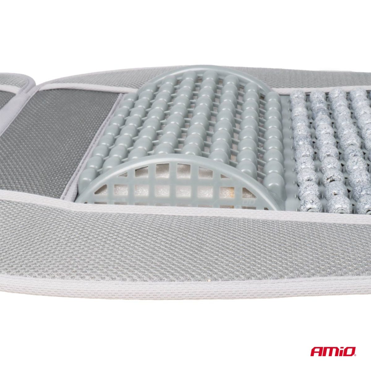 Husa Scaun Auto Cu Bile De Masaj Si Suport Lombar, Dimensiuni 110 X 46 Cm, Culoare Gri