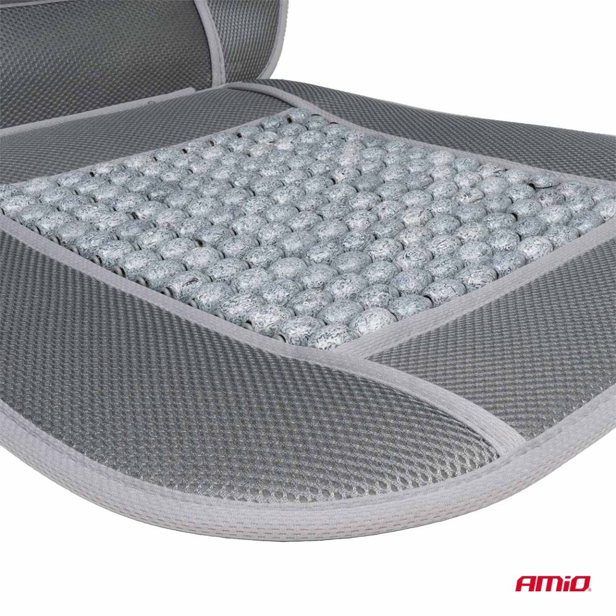 Husa Scaun Auto Cu Bile De Masaj Si Suport Lombar, Dimensiuni 110 X 46 Cm, Culoare Gri