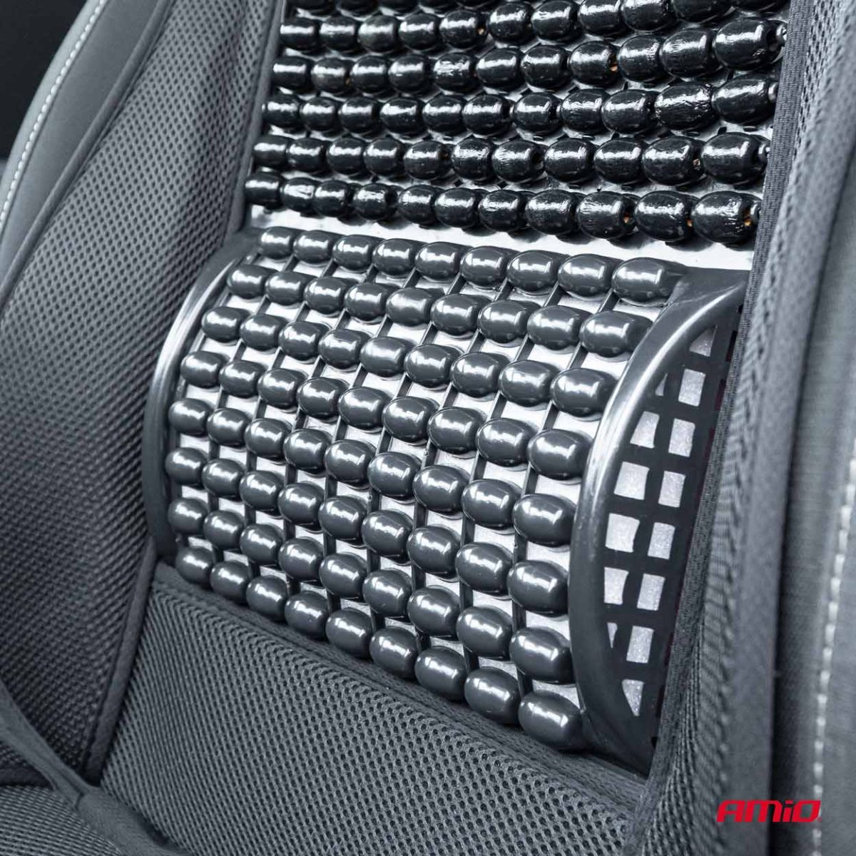 Husa Scaun Auto Cu Bile De Masaj Si Suport Lombar, Dimensiuni 110 X 46 Cm, Culoare Neagra