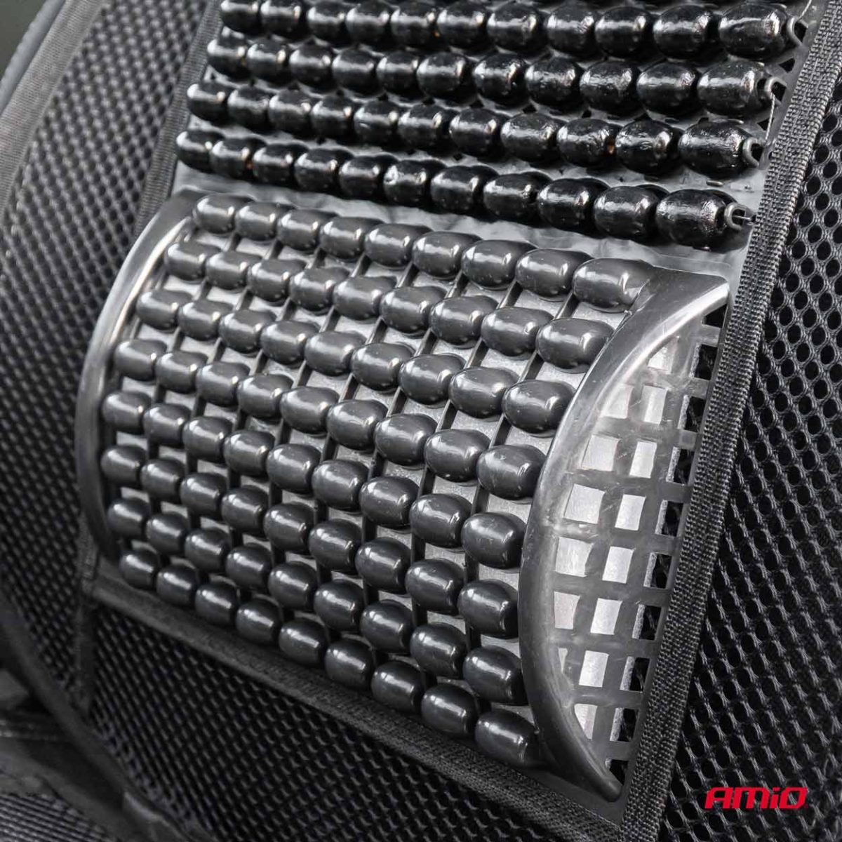 Husa Scaun Auto Cu Bile De Masaj, Suport Lombar Si Tetiera, Dimensiuni 125 X 52 Cm, Culoare Neagra