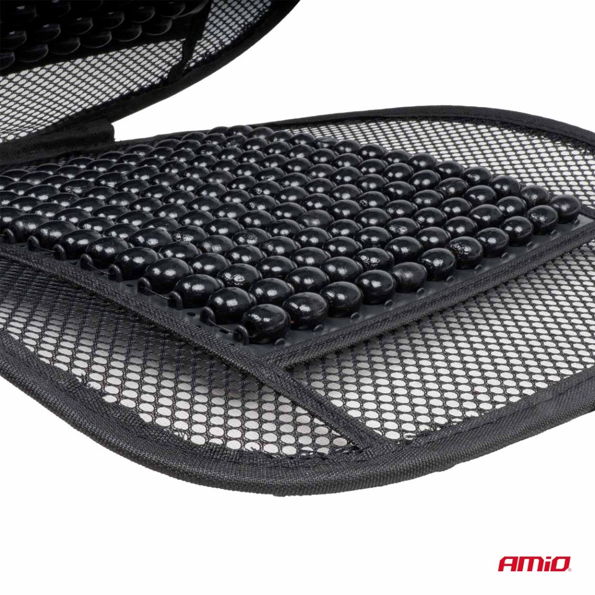 Husa Scaun Auto Cu Bile De Masaj, Suport Lombar Si Tetiera, Dimensiuni 125 X 52 Cm, Culoare Neagra