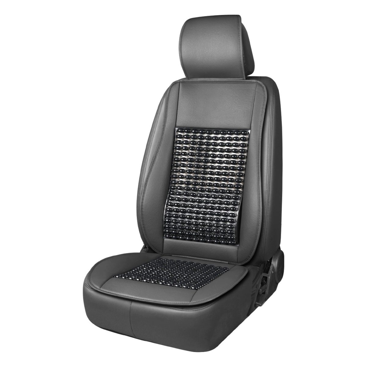 Husa Scaun Auto Cu Bile De Masaj, Suport Lombar Si Tetiera, Dimensiuni 147 X 68 Cm, Culoare Neagra