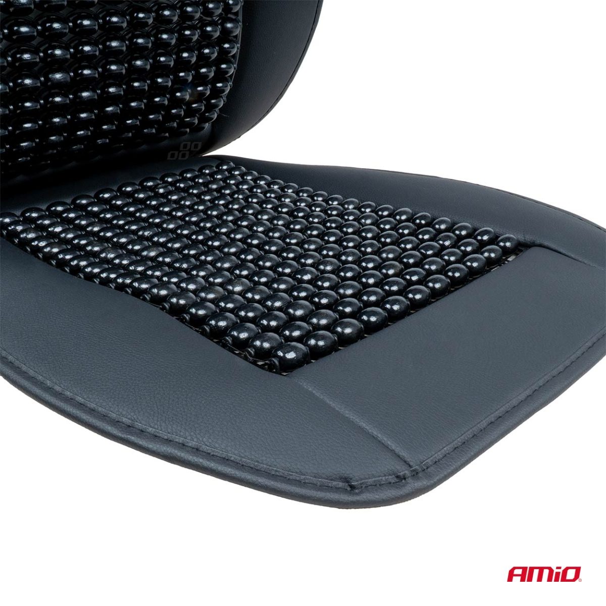 Husa Scaun Auto Cu Bile De Masaj, Suport Lombar Si Tetiera, Dimensiuni 147 X 68 Cm, Culoare Neagra