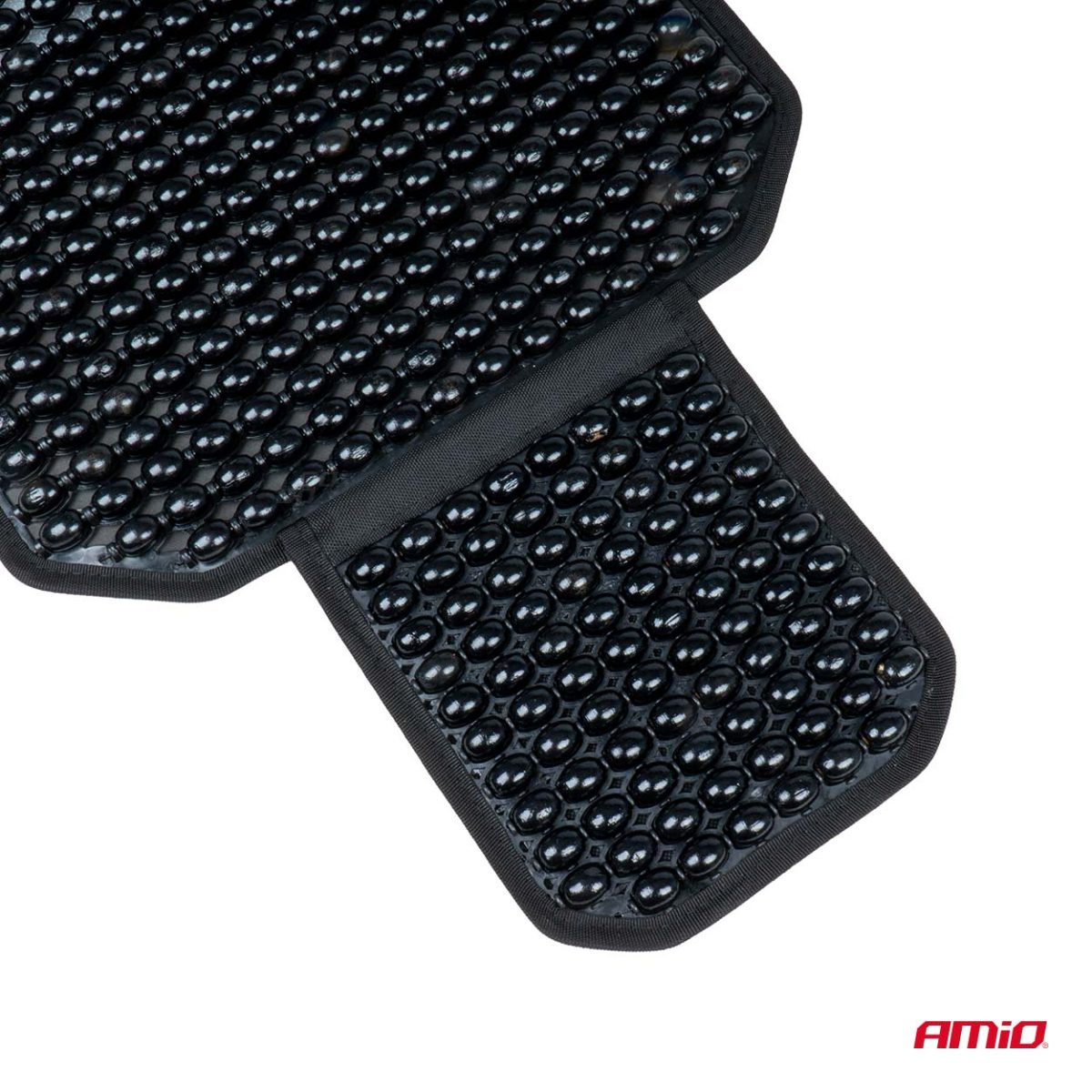 Husa Scaun Auto Cu Bile De Masaj, Suport Lombar Si Tetiera, Dimensiuni 126 X 44 Cm, Culoare Neagra
