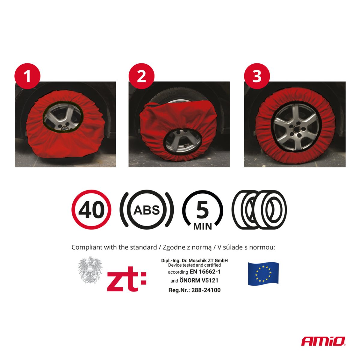 Set 2 Lanturi De Zapada Textile, Marime M, Omologate En16662-1 Si Onorm V5121