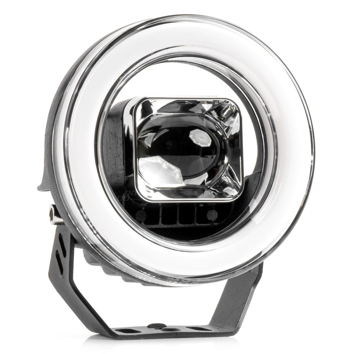 Proiector Led Cu Angel Eye Model Awl58, Pozitie, Semnalizare, Faza Lunga/Scurta, Pentru Off-Road, Atv, Ssv, Putere 45W, 8000Lm, Tensiune 9-36V, Dimensiuni 114,5 X 114,5 X 52 Mm