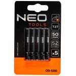 Set varfuri, biti, de impact, Torx, 1/4″, 5 buc, T27x50 mm, Neo
