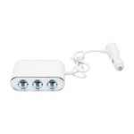 Adaptor bricheta auto tripla 12/24V, iluminata LED, cu intrerupator individual si 1 port USB, 5V, 2.1A - imagine 2