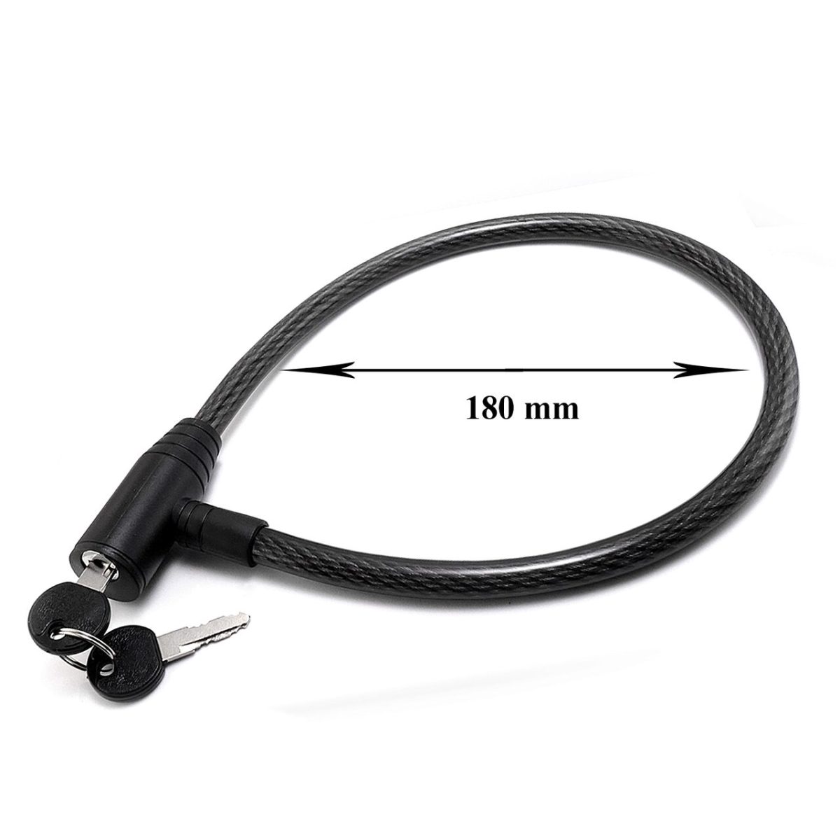 Lacat Antifurt Pentru Bicicleta, Cablu Din Otel Acoperit In Pvc 12X650Mm + 2 Chei