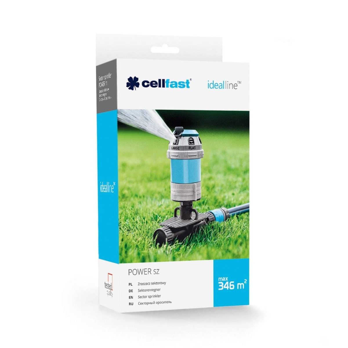 Aspersor Pulsatoriu Cu Tarus Triplu, 6 Moduri Stropire, 346 Mp, Power Ideal, Cellfast