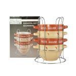 Set 4 boluri bucatarie pentru gulas cu suport