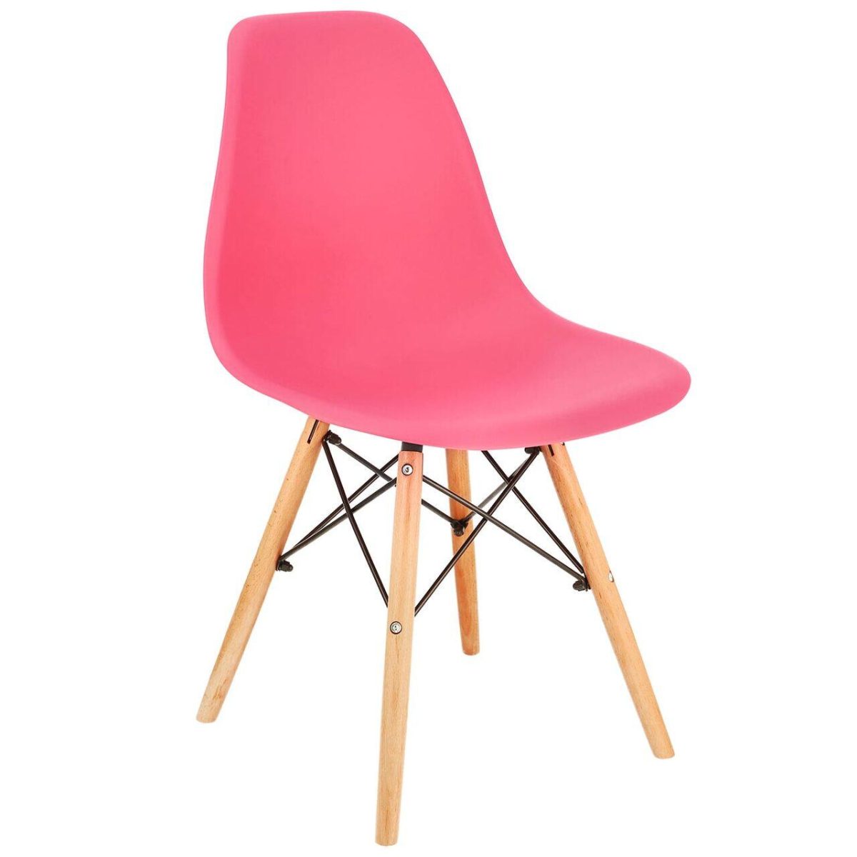 Set 4 Scaune Stil Scandinav, Jumi, Eva, Pp, Lemn, Roz, 46X52X81 Cm