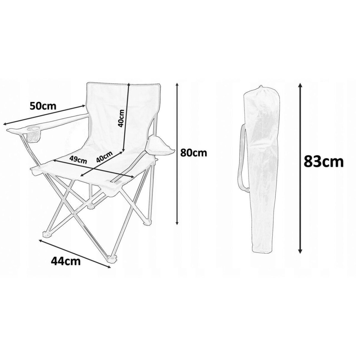 Scaun Pliabil Gradina, Camping, Pescuit, Albastru, Max 120 Kg, 50X50X80 Cm