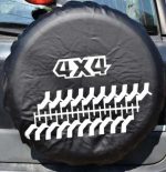 Husa roata de rezerva din "imitatie piele" neagra, pentru autovehicule de teren, marime 17" - imagine 2