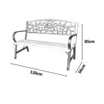 Banca de gradina, metal si lemn, 120x56x85 cm, Sorina