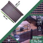 Paravan pentru balcon, terasa, gard, UV, 800 g/m2, maro, negru, 3x0.9 m