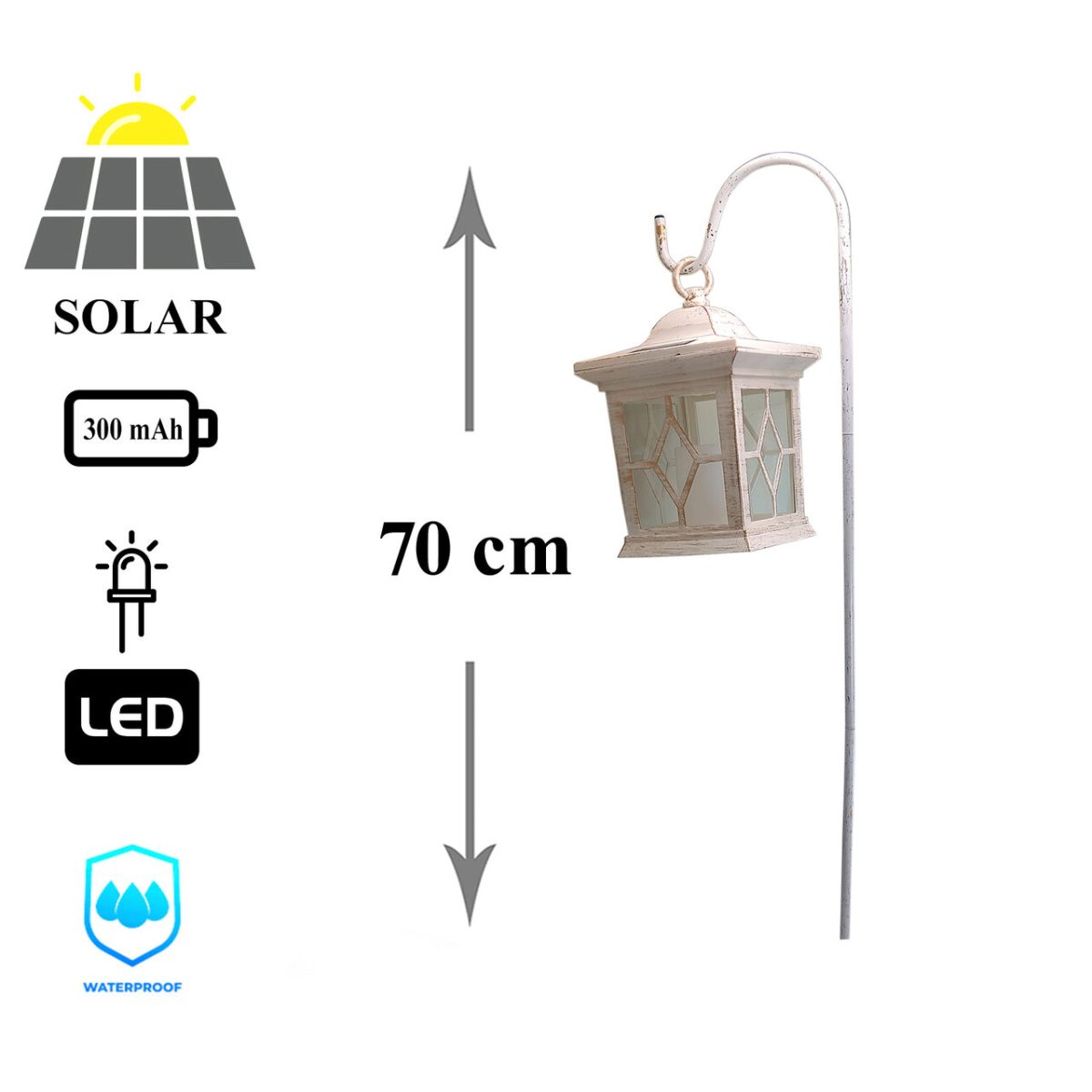 Lampa Solara Pentru Gradina, Felinar, 70 Cm, Subra
