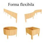 Gard de gradina decorativ din lemn, natur, 200x20 cm