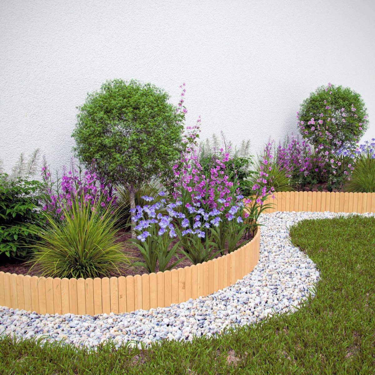 Gard De Gradina Decorativ Din Lemn, Natur, 200X20 Cm
