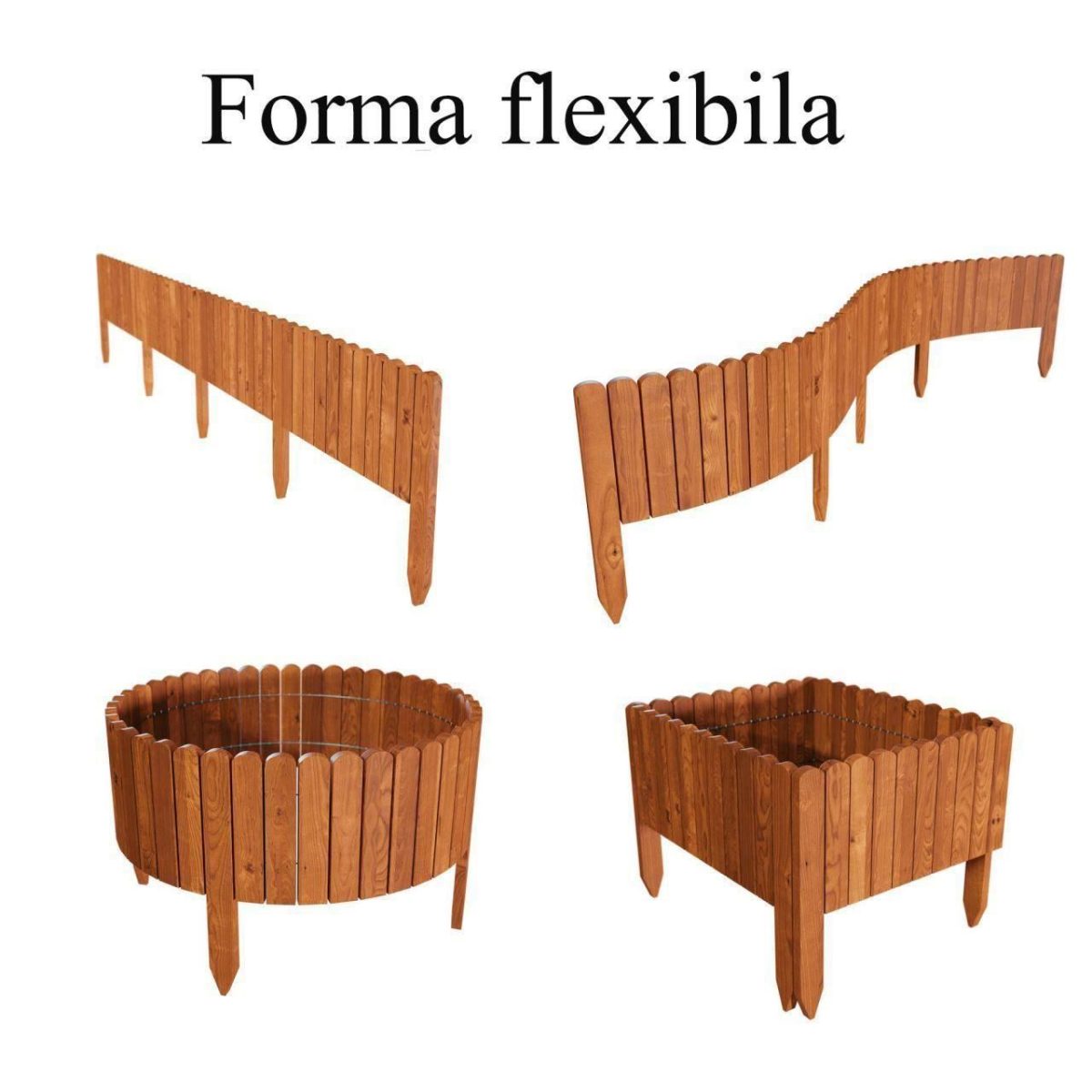 Gard De Gradina Decorativ Din Lemn, Maro, 200X40 Cm